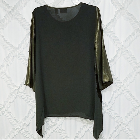 Chico's Gold Green Lace Tunic Size 0 Small 4 - Picture 2 of 7